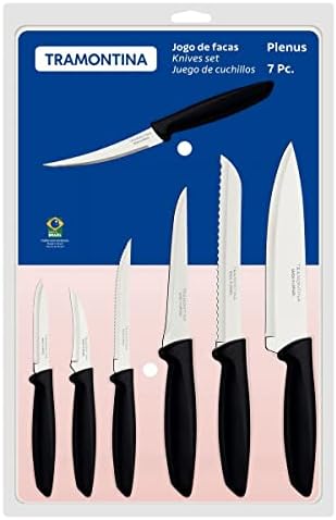 Jogo De Facas Tramontina Plenus Com Lâminas Em Aço Inox E Cabos D...