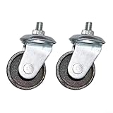 2-Pack Heavy-Duty Horizontal Caster Wheels for Under-Car Lifts and Trailer Jack Stands – 3-Ton & 4-Ton Steel Replacement Casters with 12mm/16mm Moun(12MM)