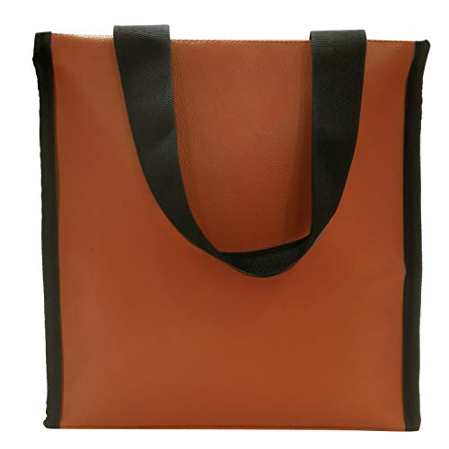 Image of Fabric Multifunctional Lunch Tiffin Food Tote Shopping Bag For Casual Office Men Women /Water And Oil Proof /X Large, Brown (Polyurethane), 11 liter