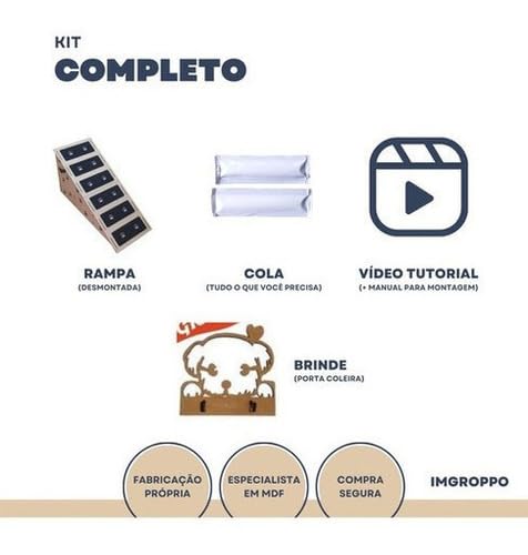 Rampa Escad Pet para Sofá e Cama, MDF, 55 cm, Cor Crú