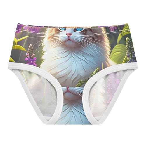 Stylish Toddlers Underwear Floral 2t Cotton Girl Panties Cute Cat Purple Wildflowers Lavender Briefs Kids Undies