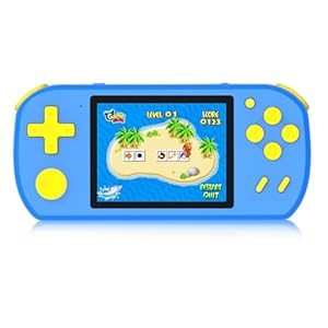 Handheld Games for Kids Preloaded 218 Retro Video Games, Portable Gaming System with 3.0″ Screen Rechargeable Battery, Mini Travel Electronic Toy Birthday Gifts for Boys Girls (Blue)