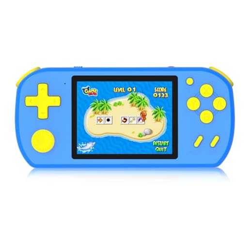 CCTU Handheld Games for Kids Preloaded 218 Retro Video Games, Portable Gaming System with 3.0" Screen Rechargeable Battery, Mini Travel Electronic Toy Birthday Gifts for Boys Girls (Blue)