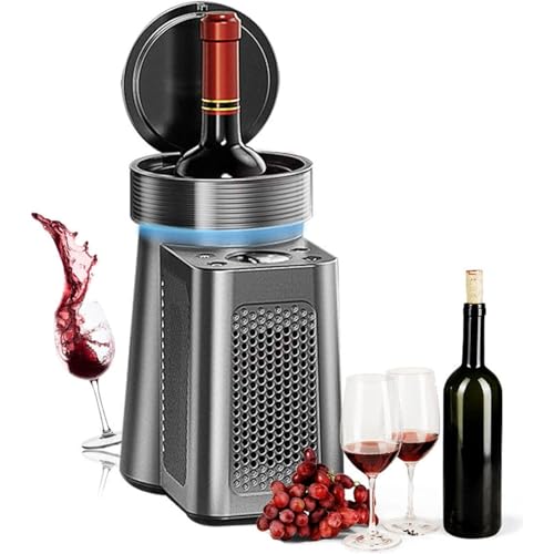 Enfriador De Vino Eléctrico, Enfriador De Vino De Escritorio Para Una Botella Con Iluminación Ambiental, Ajuste De Temperatura De 2 a 20 °C, Control Preciso De Temperatura Para Fiestas, Eventos