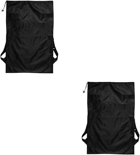 Magik Paquete de 1 - 2 bolsas de lavandería de viaje negras con correas ajustables y asas para ropa (paquete de 2)