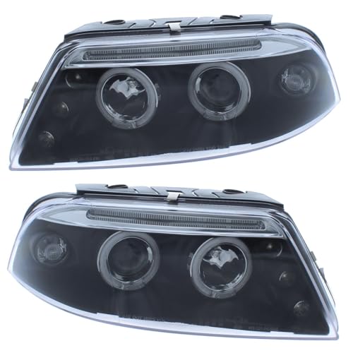 Image of XYZ Parts Projector Upgrade Headlights With Twin Angel Eyes Halo Compatible With VW Passat B5.5 2000-2005 Boxed Pair Replacements