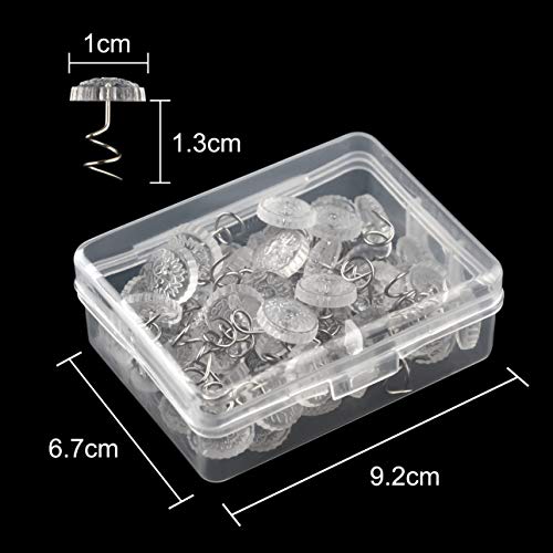 Image of KUUQA 50 Pcs Upholstery Twist Pins Clear Heads Bed Skirt Pin