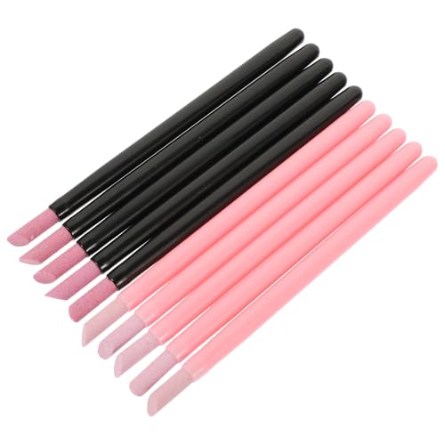 Genérico Lápiz Pulidor de Uñas Doble Cabezal Removedor de Piel Muerta de Polipropileno Set 2 Unidades Rosa y Negro para Manicura y Pedicura Herramienta Segura para Cuidado y