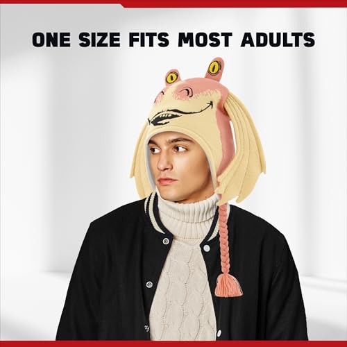 Concept One Star Wars Jar Jar Binks Beanie Hat, Peruvian Winter Knit Cap with 3D Gungan Ears and Tassels, Multi, One Size, Multi, One size