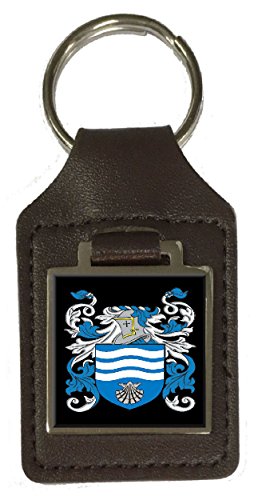 Porte-clés en cuir avec blason Sibthorp marron un cadeau familial unique