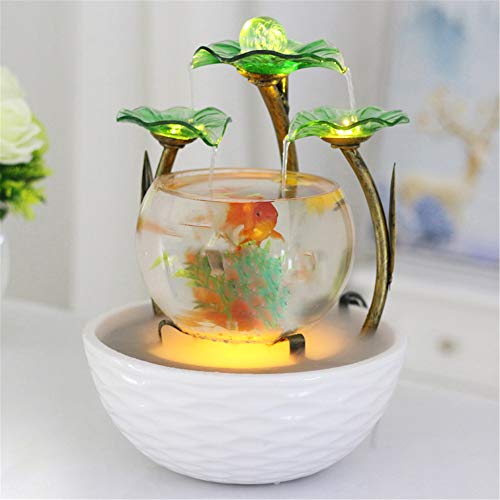 Crapelles Colored Green Glass Fountain Waterfall Fish Tank With Atomization thumb #1