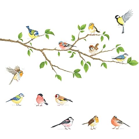 DECOWALL Garden Birds Wall Stickers Cover