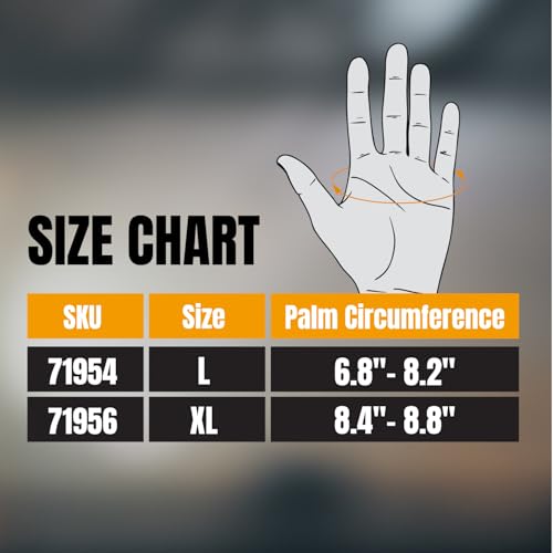 Image of POWERTEC Safety Work Gloves | Work Gloves for Men and Women, Touch Screen, Flexible Breathable, Fit Padded Palm for Vibration Reduction, For Construction, Mechanical work & Light work 1 Pair (Size XL)