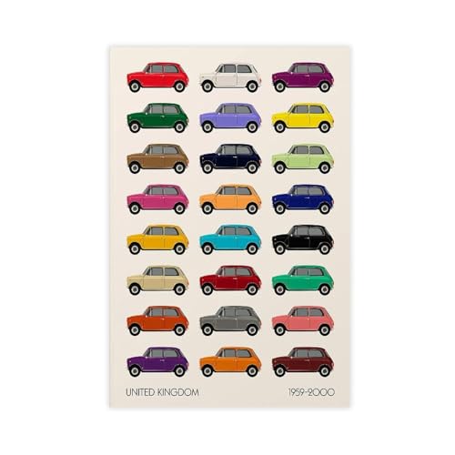 Poster vintage voiture britannique pour habiller un mur vide 50x76