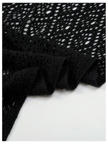 Image of Verdusa Women's Boho Fringe Crochet Shawl Hollow Out Knitted Wrap Cape Cardigan