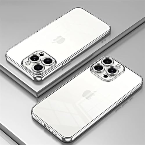 Coque iPhone 15 Pro transparente argentée antichoc en silicone souple TPU