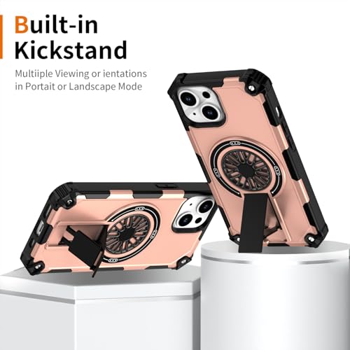 Coque iPhone 13 antichoc Asuwish or rose avec protège-écran en verre - 2