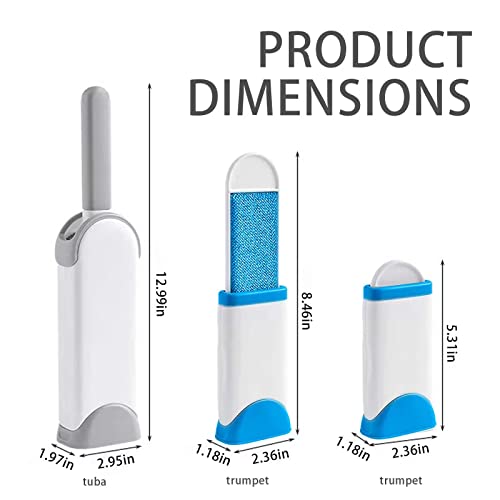 2 Pack Portable Lint Remover Brushes - Fur Remover Dog & Cat Hair Remover Double Sided Loose Hair Double-Sided Brush With Self-Cleaning Base Hair Cleaner Brushes For Furniture,Clothes,Sofa,Carpet #TOP1