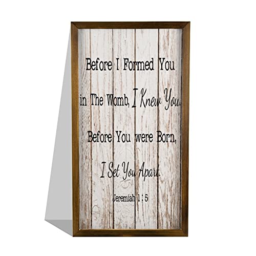 Panneau Before I Formed You decoration murale bois rustique maison 30x55