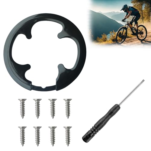 Rbleote Kettenschutz Fahrrad,4 Loch Kettenblattschutz Abdeckung,Kettenschutz Mountainbike,Passend für 42,44 Zähne Fahrräder und Mountainbikes,mit 8 Schrauben und 1 Schraubendreher