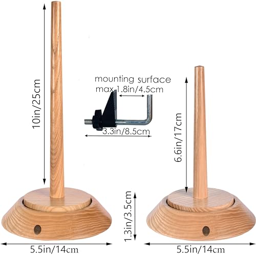 Image of BARVA Yarn Holder Set 22 Lb Capacity for Chunky Yarn w /Extra Spindle | Table Clamp for Max Stability | Bearing Spinner & Big Rubber Anti Slip Pads | European Crochet Accessories Fiber Crafts Pro Tools