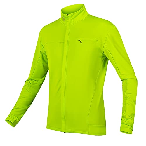 Endura Mens Xtract Road Cycling Jersey Roubaix Long Sleeve Hi-Viz Yellow, Medium