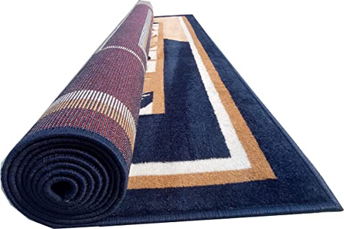 Image of Fine Wool Rectangular Carpet for Living Room, Bedroom and Hall (Color BLUE /1S Size 6 x 8 feet)