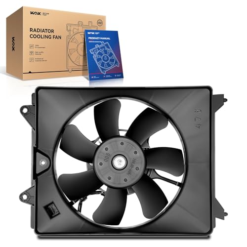 KAX Engine Radiator Cooling Fan, Compatible with 2012-2015 Civic 1.8L, 2013-2015 ILX 2.0/2.4L, Replace # 38615R1AA02, 1K0959455ET, 38615R1AA01, 38611R1AA02, 38616R1AA01, 1K0959455FR, 621490 by KAX - Used condition - US$44.45