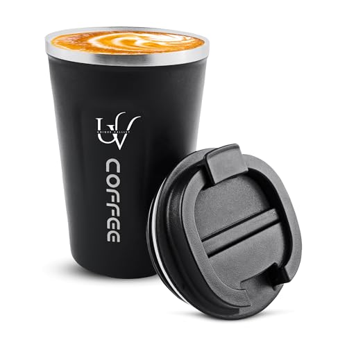 Unique Valley Insulated Coffee Mug with Lid – Stainless Steel Reusable Thermal Cup