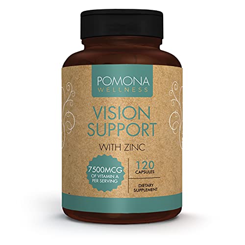 Pomona Wellness Vision Support Supplement Multivitamin For Eye Health, Supports Healthy Vision Function, Dry Eyes And Overall Health With Zinc, Vitamin A, Non-Gmo, 120 Capsules #TOP12