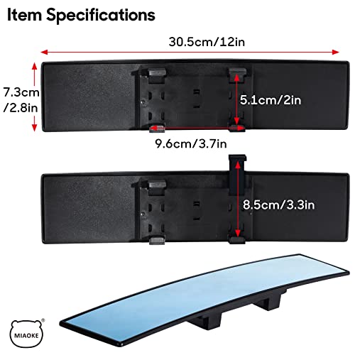 Image of 12'' Rear View Mirror, Blu-Ray Car Mirror, Anti-Glare Easy To Install