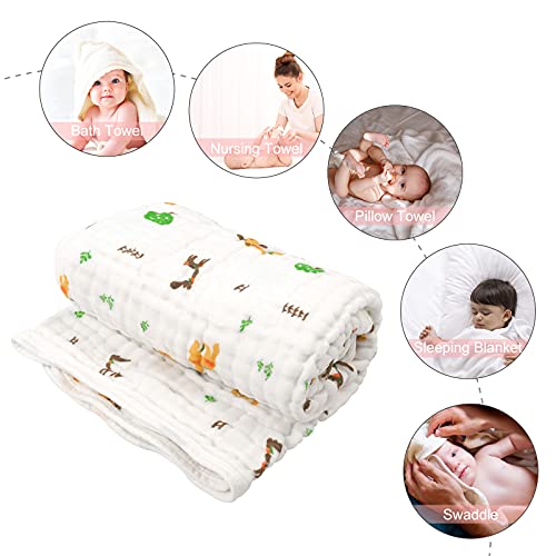 Babygoal Baby Bath Towel 2 Pack, 100% Muslin Cotton Hooded Towel For Newborn,Toddler,Infant, Absorbent & Hypoallergenic Baby Gift For Boys Girls 35"X35" T0405 #TOP2