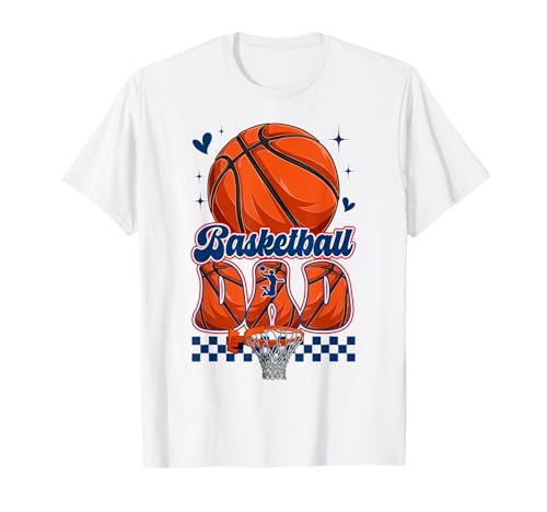 Groovy Basketball Dad Daddy Father Happy Father's Day Men T-Shirt