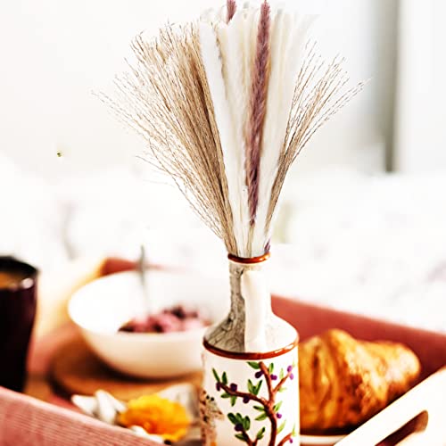 PRETYZOOM 120 Peças Flores de junco secas adereço DIY de junco seco cana preservada decoração planta