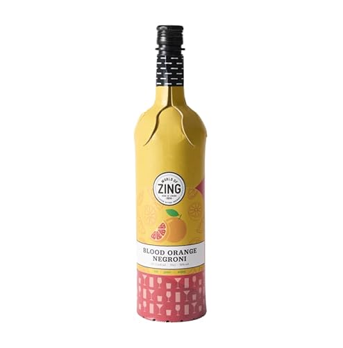 World of Zing Blood Orange Negroni - Ready-to-Drink Gin Cocktail | Premium Pre-Mixed Blend | Eco-Friendly 70cl Bottle