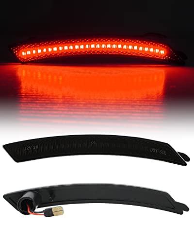 Bestview Side Marker Light Assembly Compatible For Mini Cooper R55 R56 R57 R58 R59 R60 R61 2007-2015, Amber Front & Red Rear Fender Bumper Lamps, Smoked Lens 4Pcs #TOP5