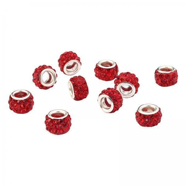 SNAPPSY 3x10pcs European Spacer Beads Rhinestone Bracelet Jewelry Findings Red-picture-17