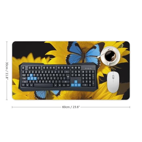 Protector para escritorio con girasoles y mariposas 30x60cm miniatura 2