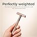 ZOMCHI Safety Razor for Men&Women with 5 Double Edge Safety Razor Blades, Double Edge Razor, Reusable Razor, Plastic Free – Rose Gold