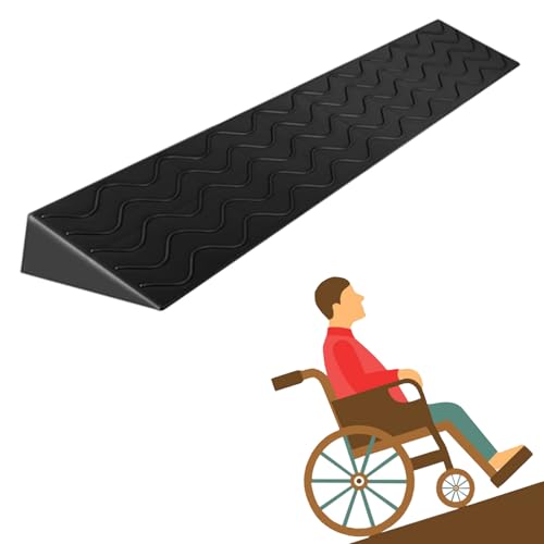 Rampa Di Soglia Portatile Rampa Per Marciapiedi, Per Scalini Altezza 3 A 10 Cm Rampa Per Sedia A Rotelle Antiscivolo Rampa Per Interni Per Spazzatrice Soglie Porte E Bagno ,Nero,100*12*5cm
