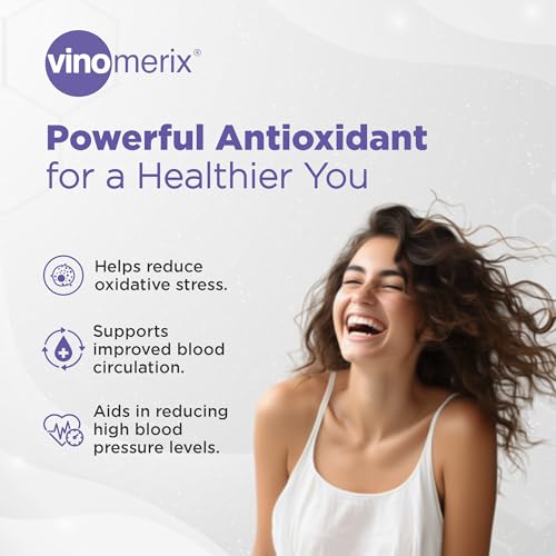 Image of Antioxidant, Grape seed extract | Helps in reducing blood pressure, oxidative stress and improve blood circulation | No Paraben | 600 mg - 60 Veg Capsules