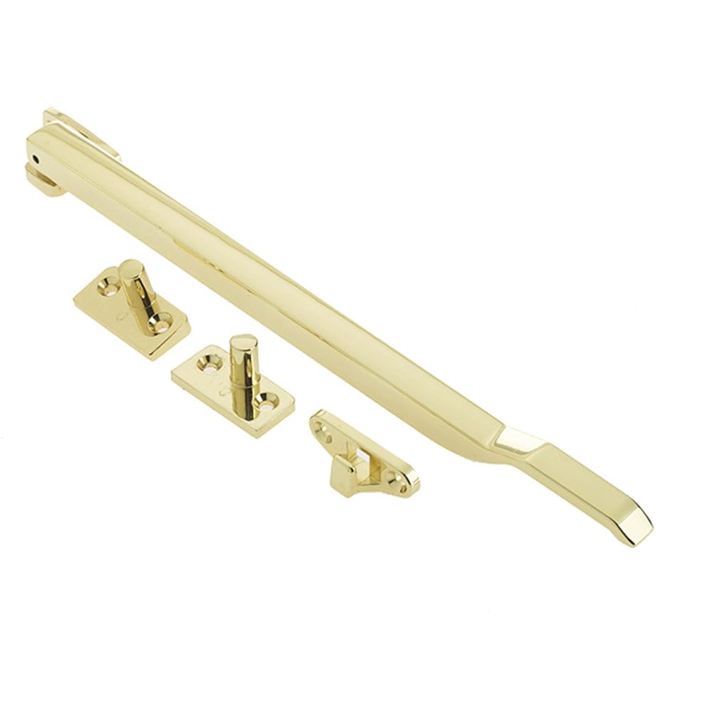Loops Polished Brass Modern Non-Lockable Casement Stays 250Mm In Finish For Enhanced Window Functionality - Window Peg Bar