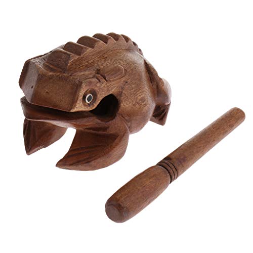 1 x houten kikker instrument voor jongens voor beginners, productie, muziekinstrumenten, zoals beschreven. - Image 3