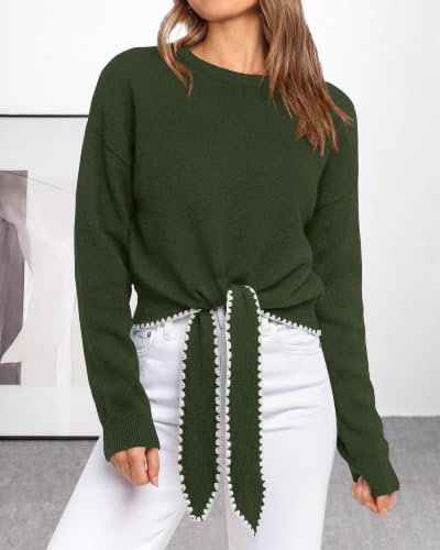 PRETTYGARDEN Casual Long Sleeve Strappy Sweaters for Women - image 7
