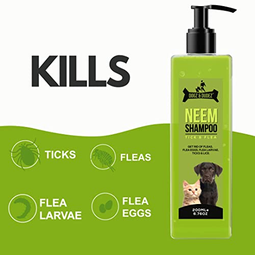 Dogz-Dudez-Natural-Neem-Anti-Tick-and-Flea-Dog-Shampoo-200ml-for-All-Types-of-Dog-Cat-Shampoo-Anti-Itch-Shampoo-for-Dog-with-Neem-and-Lemongrass-Paraben-Free-Ph-Balanced-Cruelty-Free