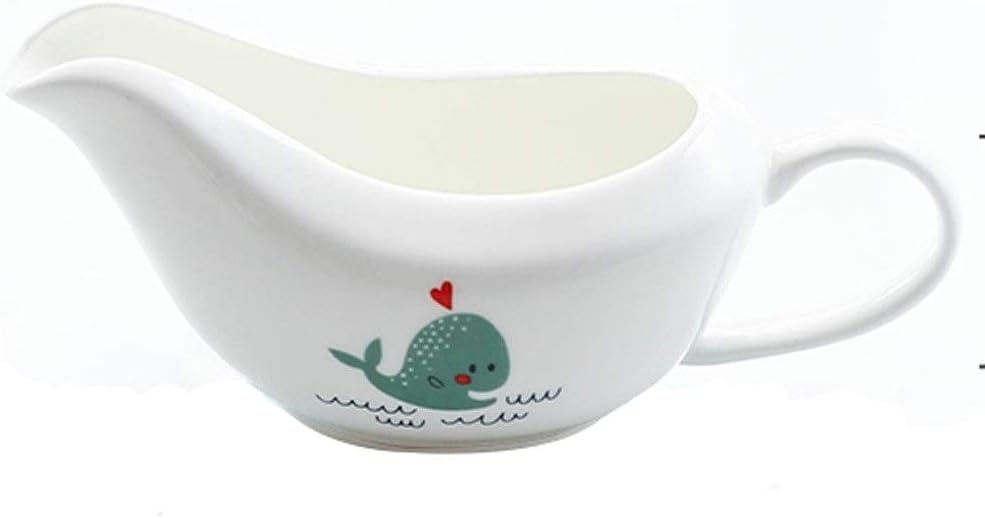 Gravy Boat Porcelain Gravy Boat and Tray Ceramic Make Sauce Boat with Tapered Spout Porcelain Gravy Boat Tableware Porcelain Easy Pouring Sauce Stainless Steel Doubl (A)