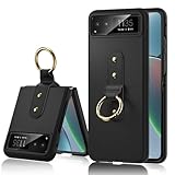 Maxdara for Motorola Razr 2023 Ring Case [Not Fit Razr Plus 2023], Moto Razr 2023 Case with Built-in Lens Protector, Hard PC Ultra Thin Shockproof Protective Phone Case for Motorola Razr 2023 (Black)