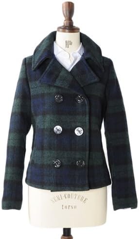 Amazon ピーコート Fidelity フィデリティ ウールリッチ 251la チェック ショート ウール Pコート ジャケット コート Woolrich タータンチェック レディース 正規取扱店 Green Check コート ジャケット 通販
