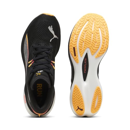 PUMA PUMA Men's Deviate Nitro 3 Running Shoes, Puma Black/Sun Stream, 9.5 M US