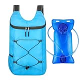 Vyloky Mochila de hidratación, mochila de senderismo con bolsa de agua de 2 L, mochila deportiva, mochila ultraligera transpirable para bicicleta, mochila de correr para senderismo, azul cielo, L